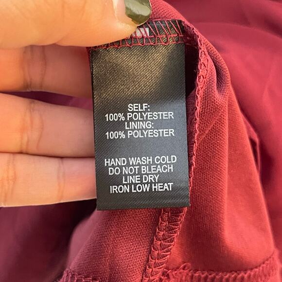 Lulus Angel in Disguise Lace Skater Dress Women's Size Medium Burgundy V-Neck - Picture 9 of 9